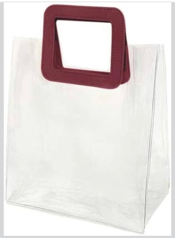 Sac a main transparent a manche Carree ( valise) Large